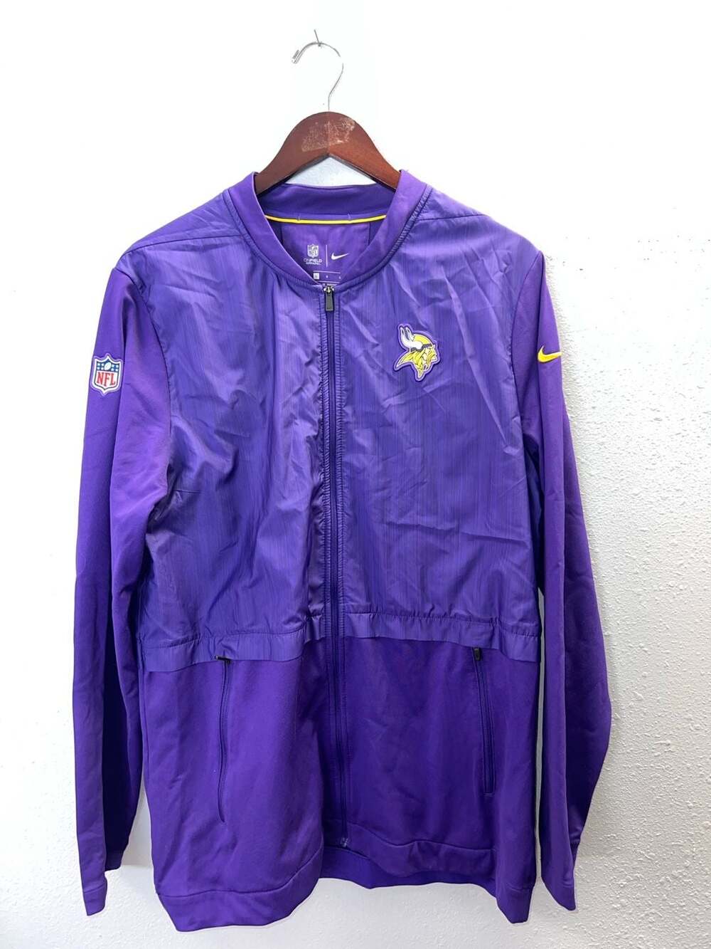 Nike NFL Minnesota Vikings Sideline Full Zip Jacket Mens Large Purple 0494
